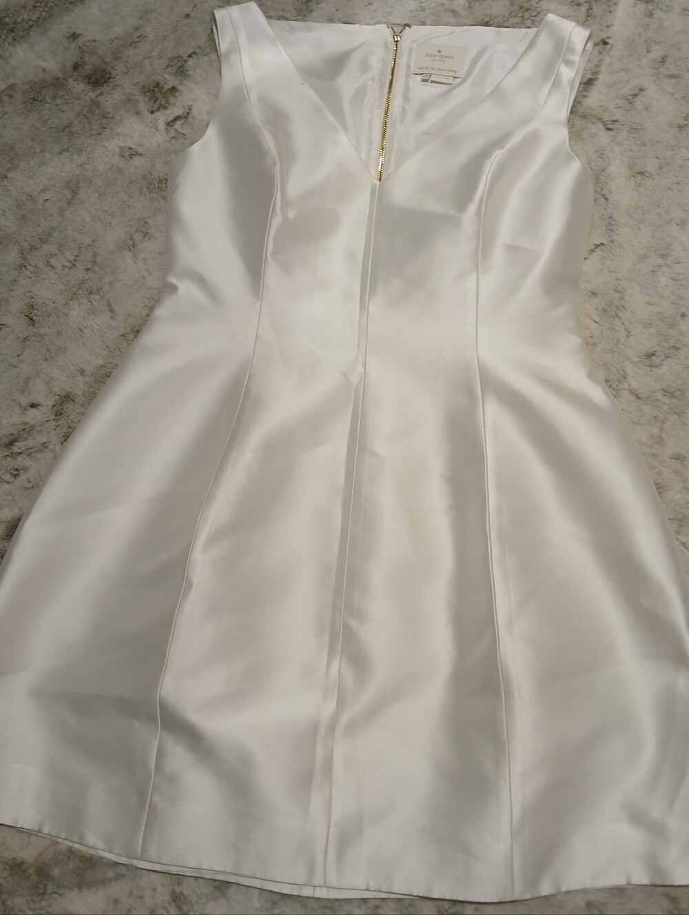kate spade Ivory Satin V-Neck Mini Dress - Picture 2 of 4